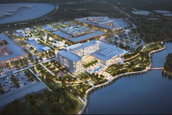 Rendering of aerial view of the future Katy Boardwalk