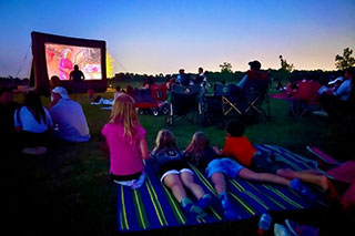 Movie night at Elyson community in Katy, TX